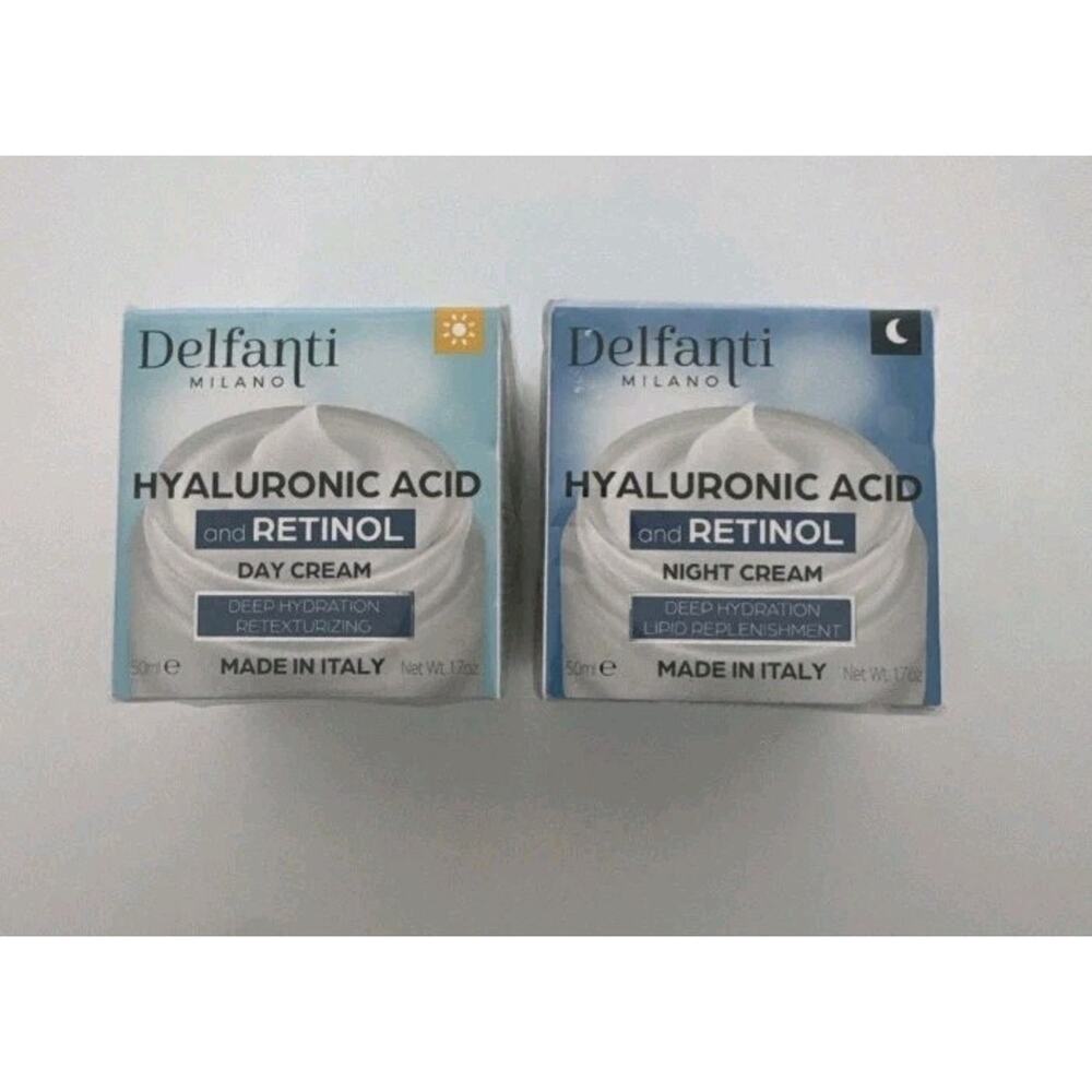Delfanti Milano Hyaluronic Acid & Retinol DAY & NIGHT CREAM Set 2 x‎ 50ml Italy